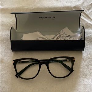 Warby Parker Maeve in jet black with rose gold